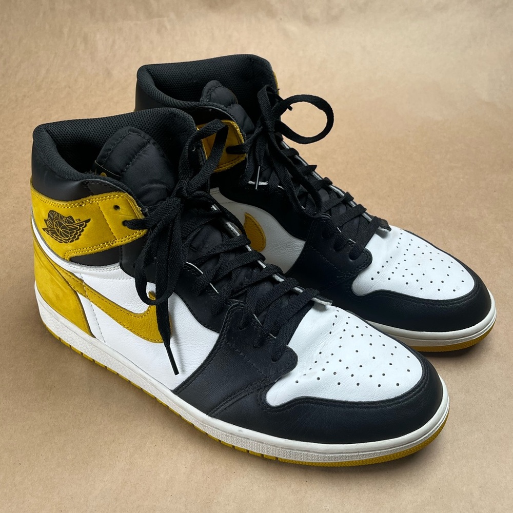 Nike Air Jordan 1 Retro High Yellow Ochre Sneakers 55088-109 Men's 15